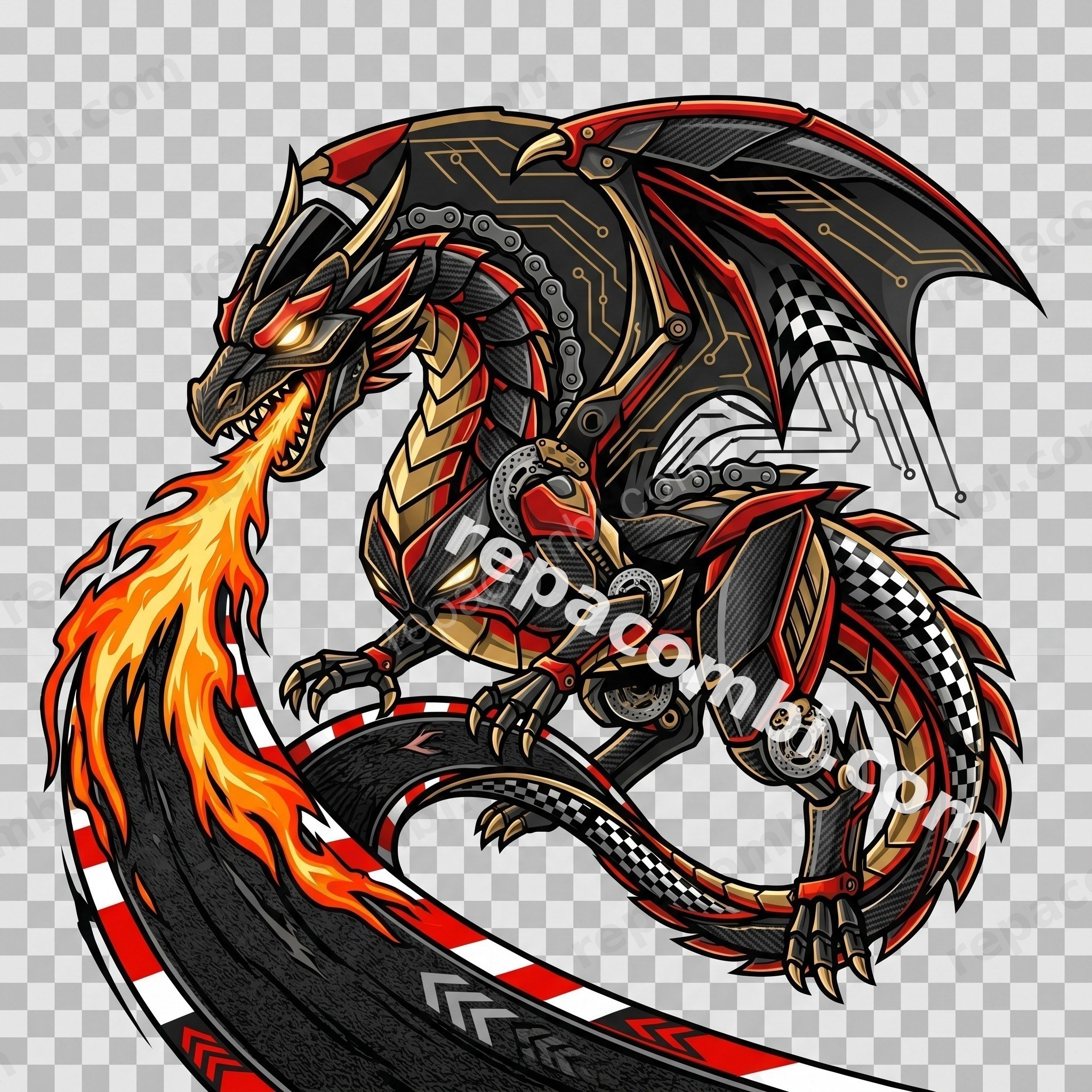 Dragon Carbon - DTF moto Répa Combi