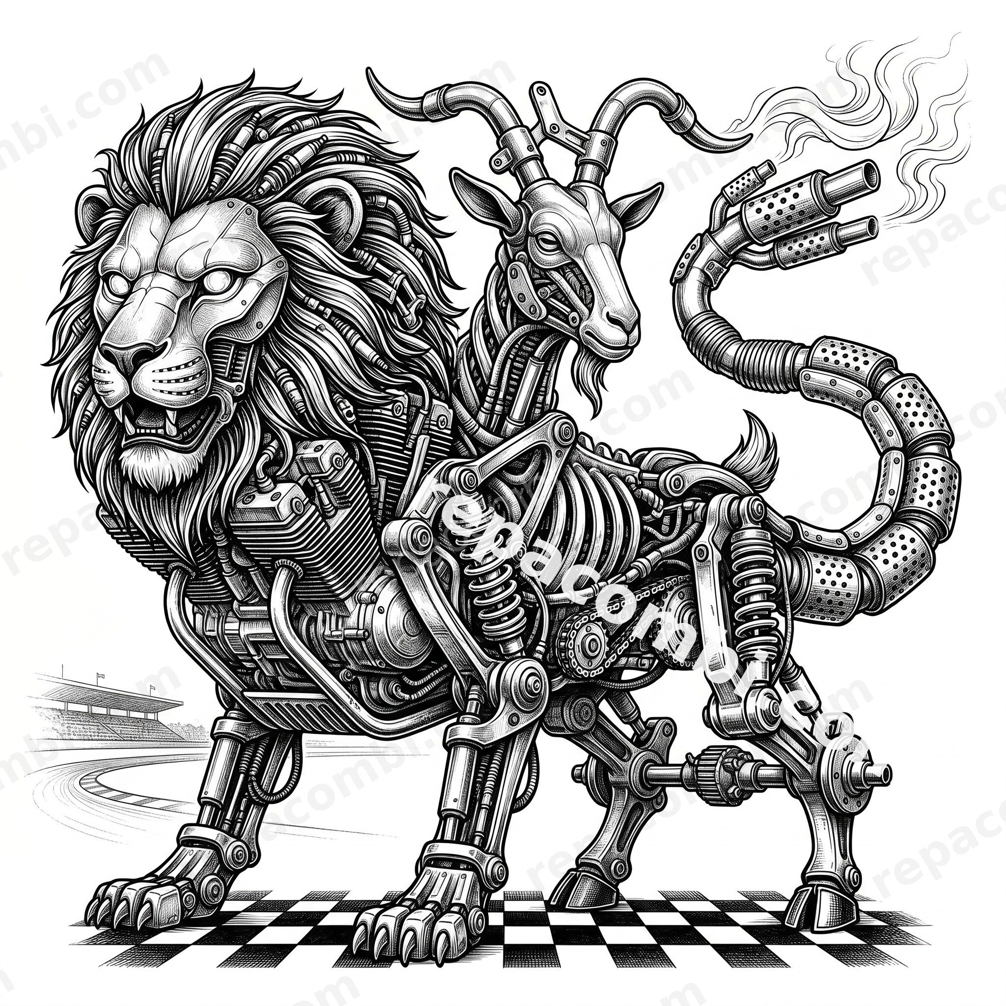 Chimère Tripartite - DTF moto Répa Combi