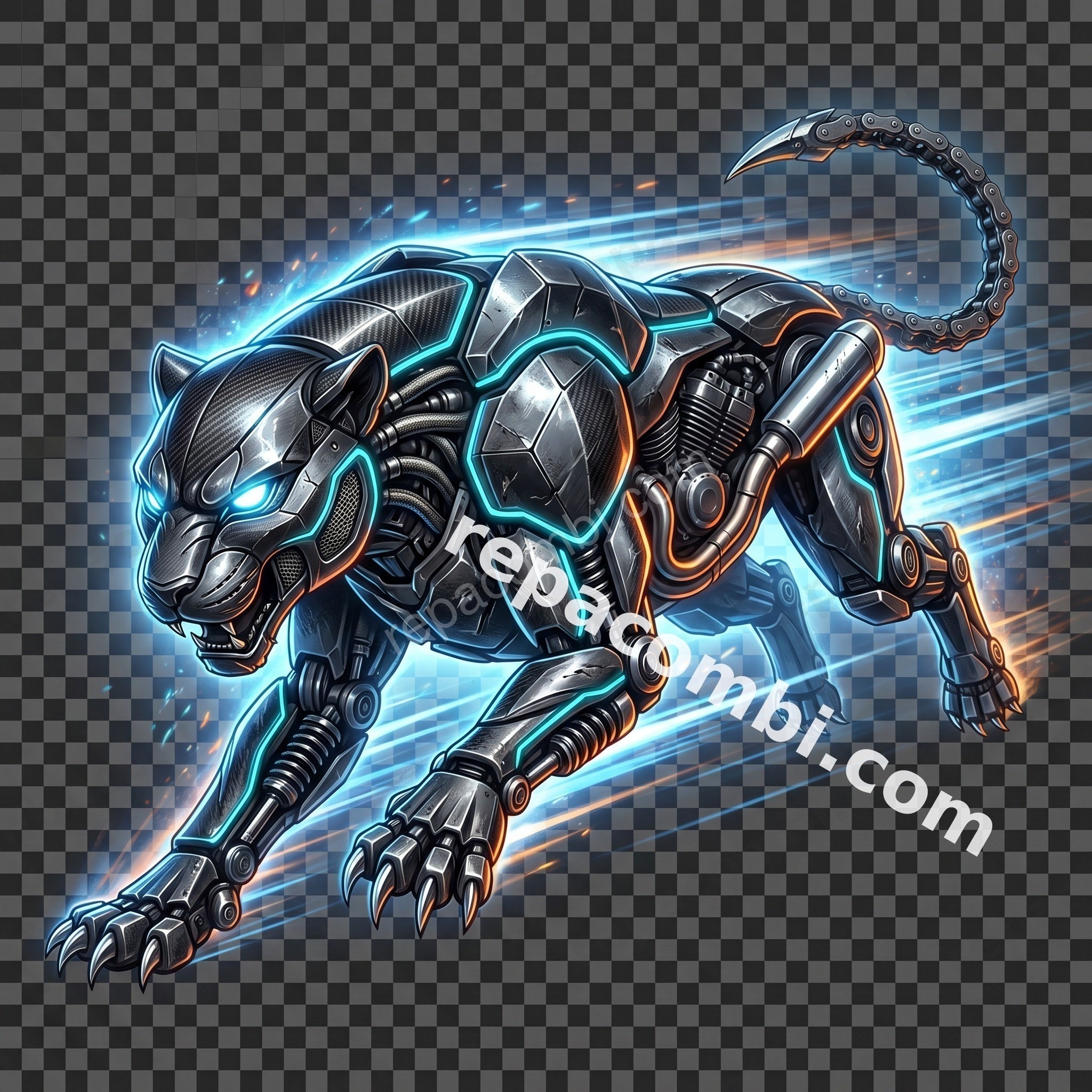 Panther Cyberpunk - DTF moto Répa Combi