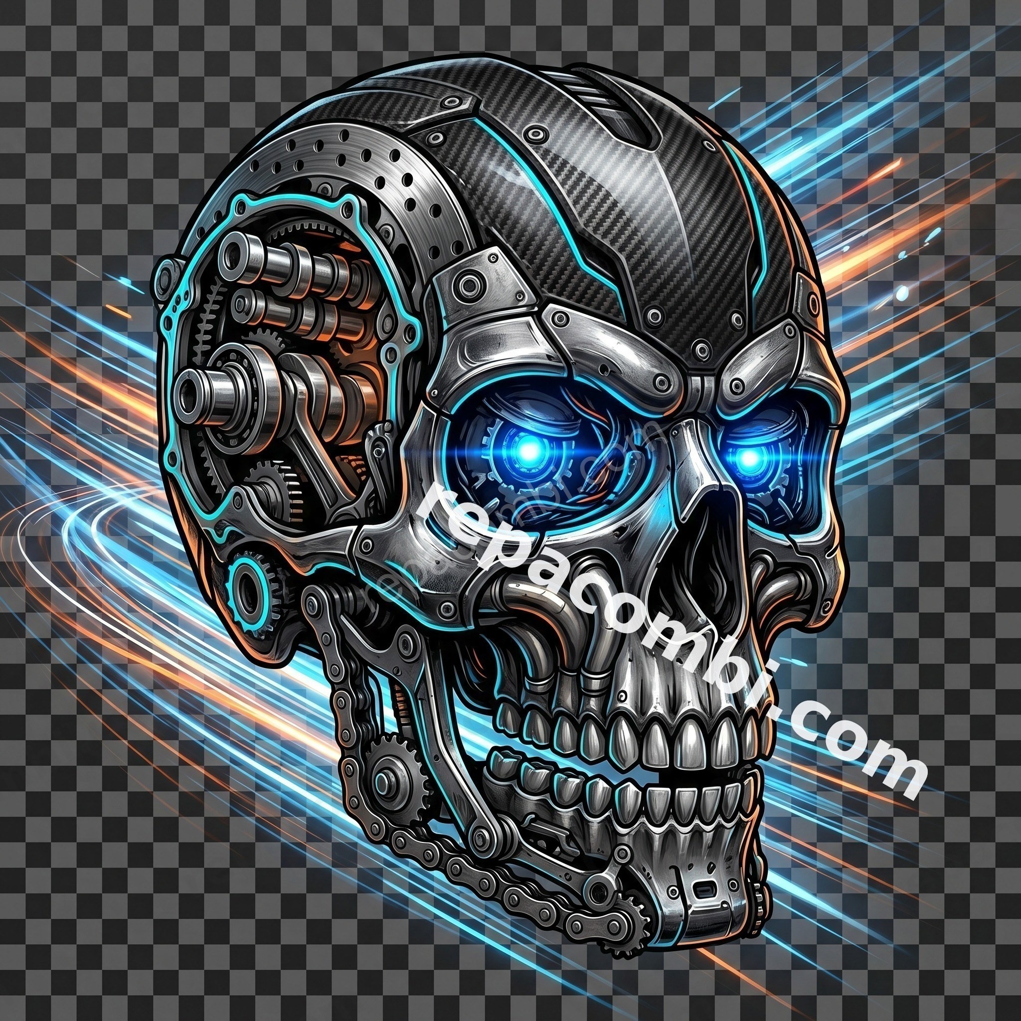 Skull Mécanique - DTF moto Répa Combi