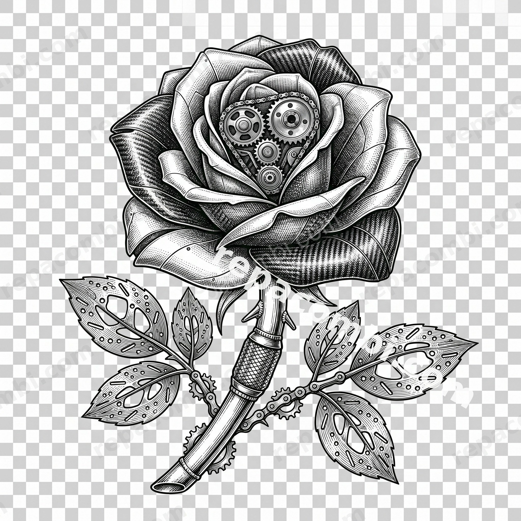 Rose Mécanique - DTF moto Répa Combi