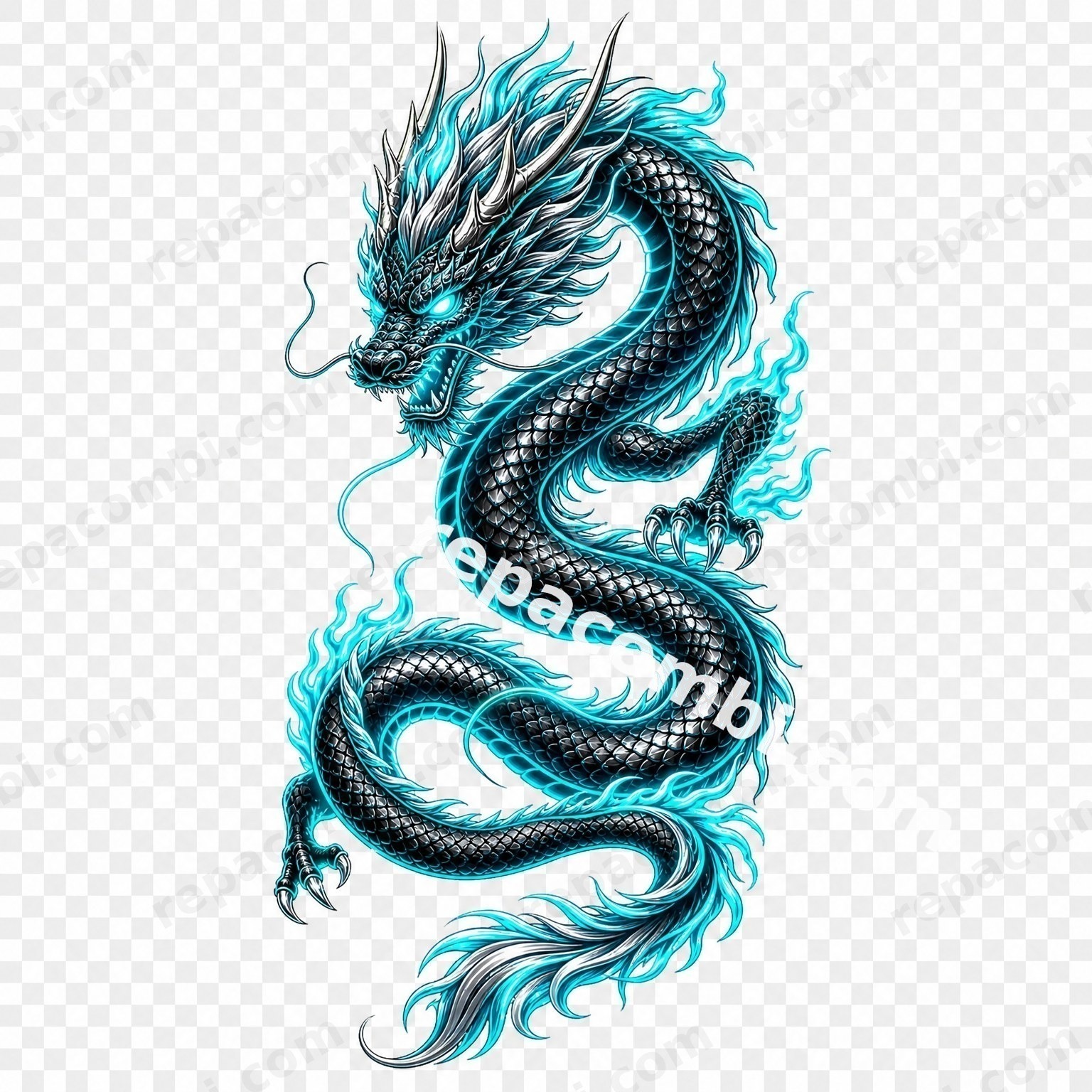 Dragon Oriental Néon - DTF moto Répa Combi