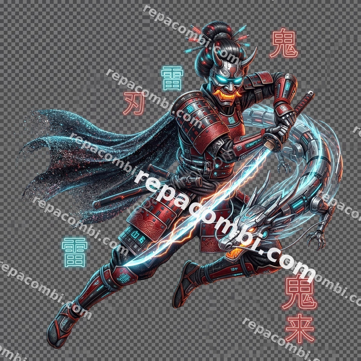 Cyber Samurai - DTF moto Répa Combi