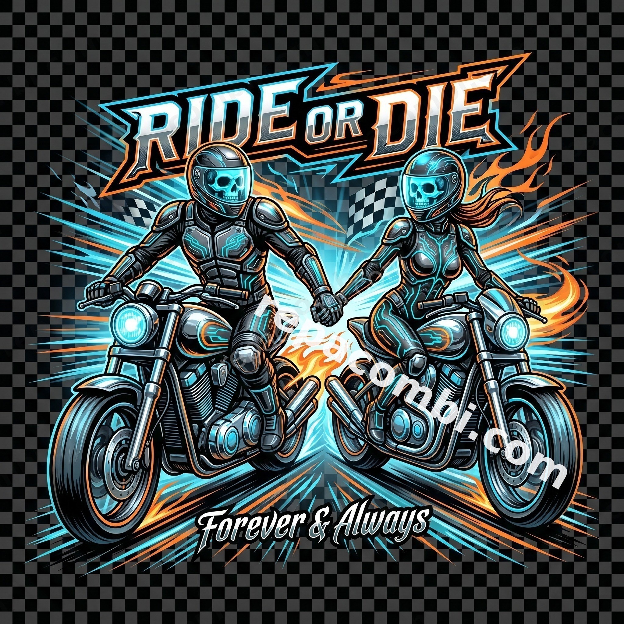Ride Or Die Couple - DTF moto Répa Combi