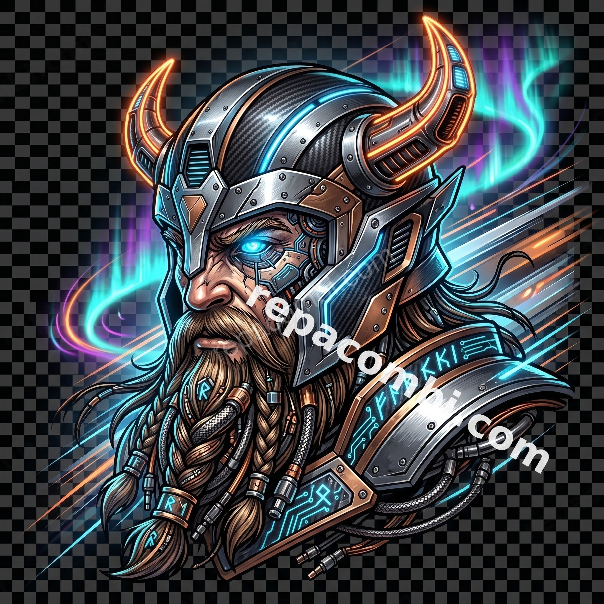 Viking Warrior Neon - DTF moto Répa Combi