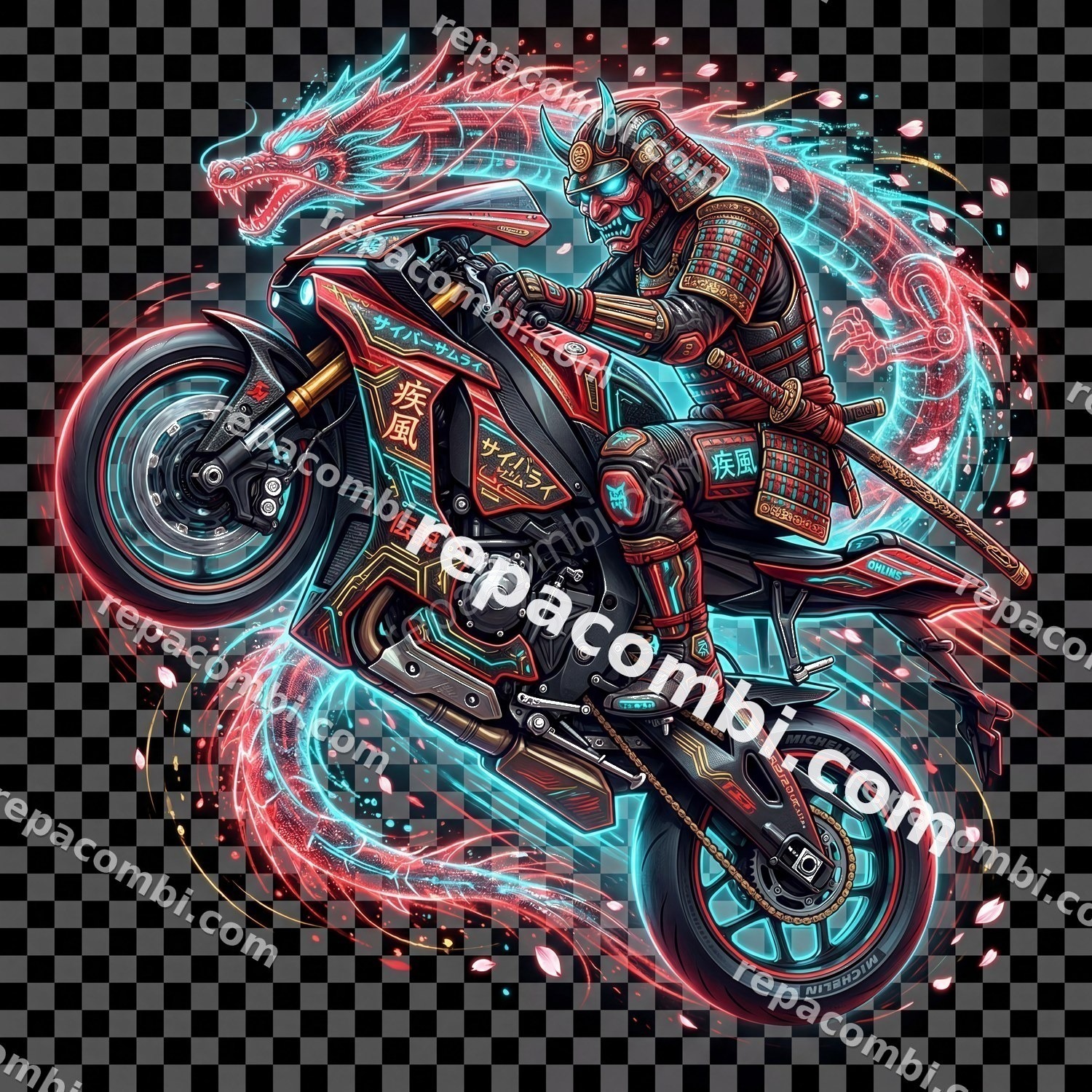 Samurai Wheelie - DTF moto Répa Combi
