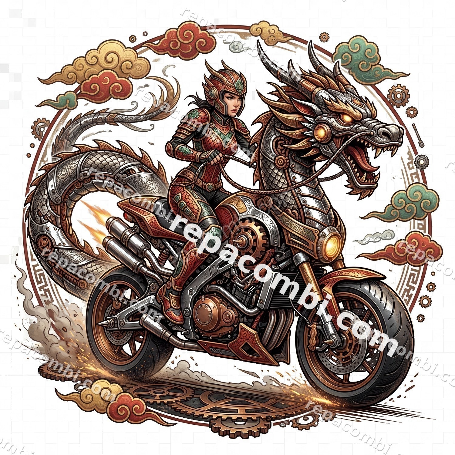 Dragon Rider Oriental - DTF moto Répa Combi