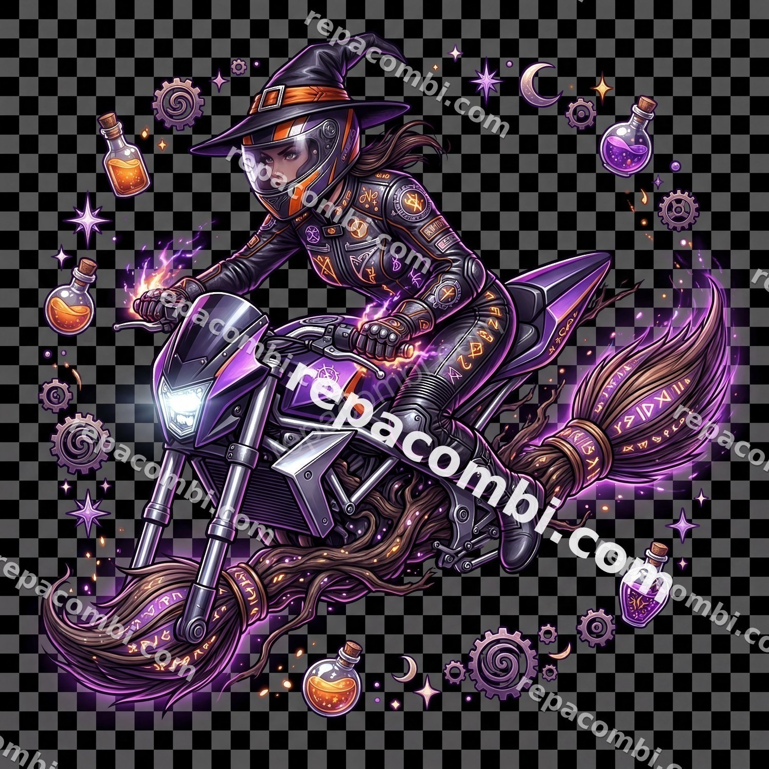 Witch Broomstick Hybrid - DTF moto Répa Combi