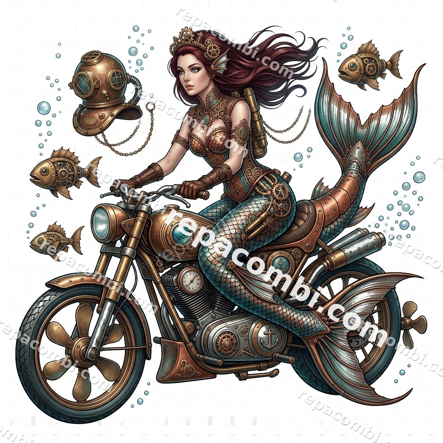 Mermaid Underwater Bike - DTF moto Répa Combi