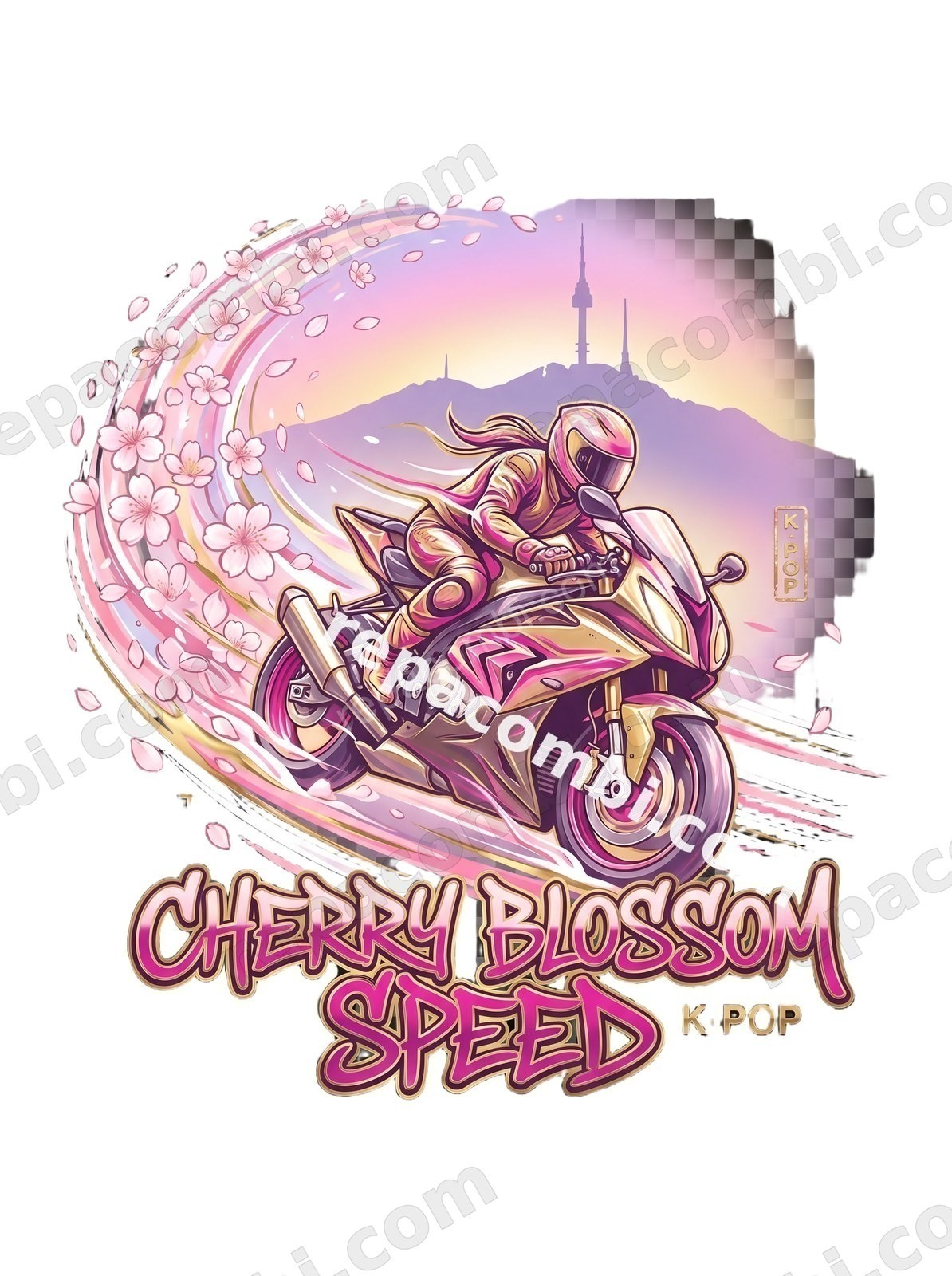 Cherry Blossom Speed - DTF K-Pop Racer Répa Combi