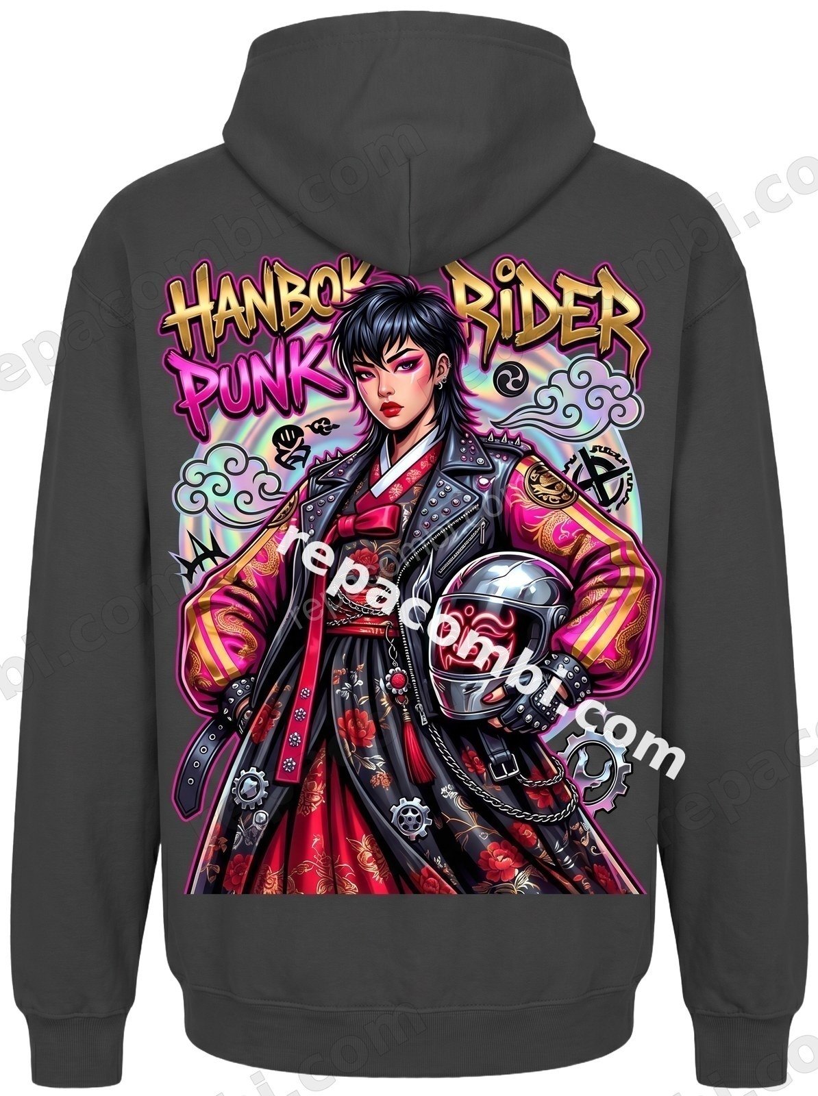 Hanbok Punk Rider - DTF K-Pop Racer Répa Combi