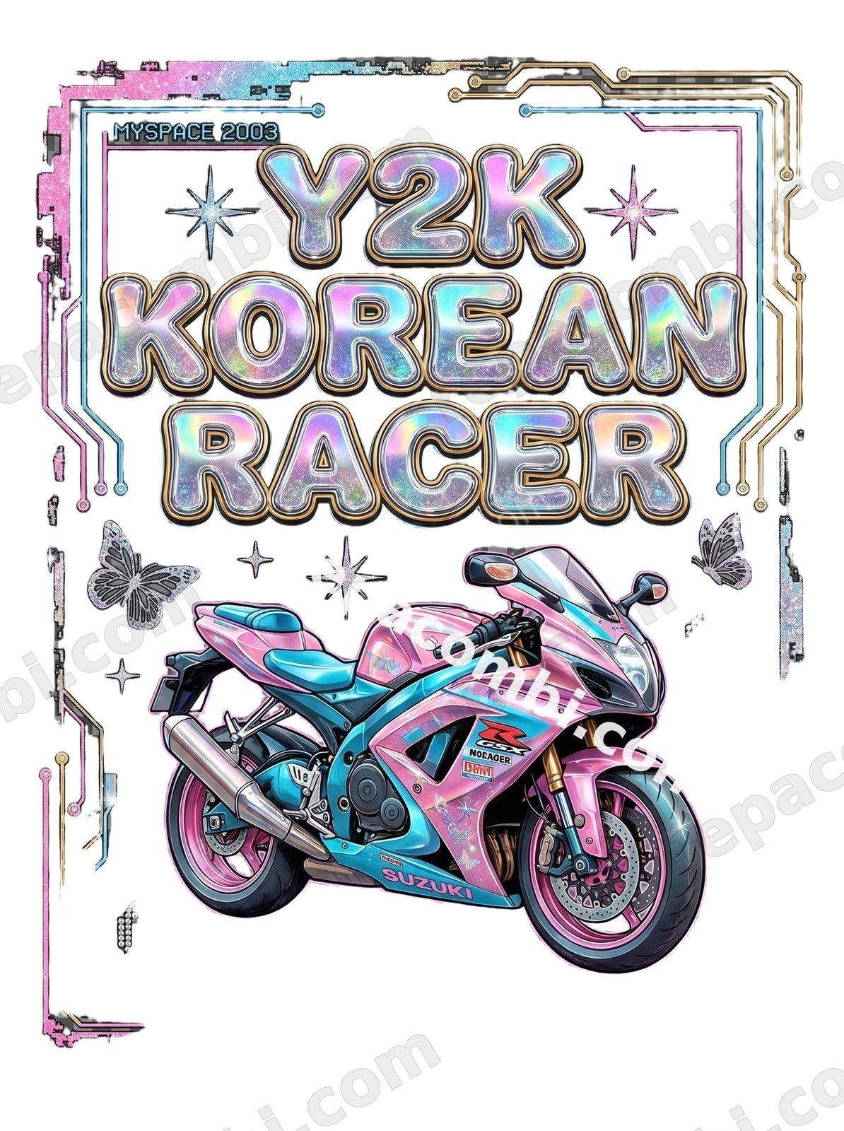 Y2K Korean Racer - DTF K-Pop Racer Répa Combi
