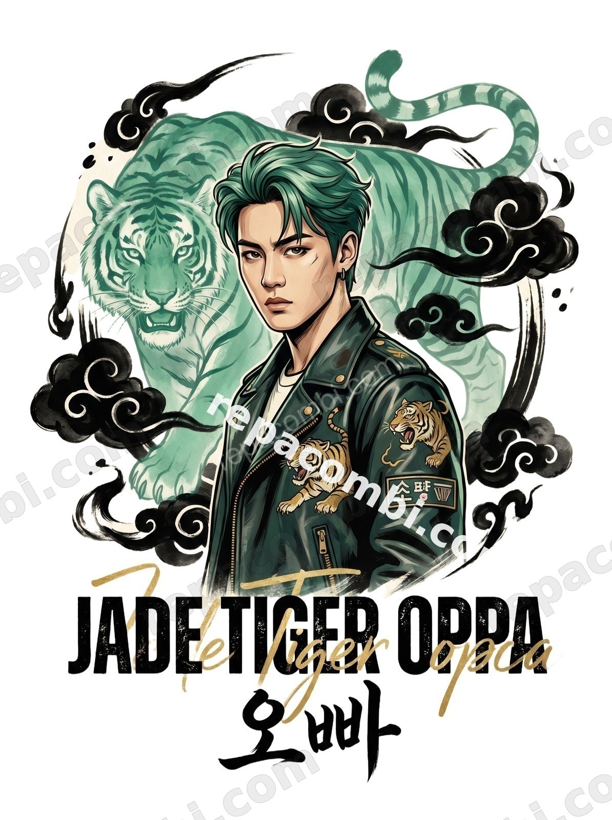 Jade Tiger Oppa - DTF K-Pop Racer Répa Combi