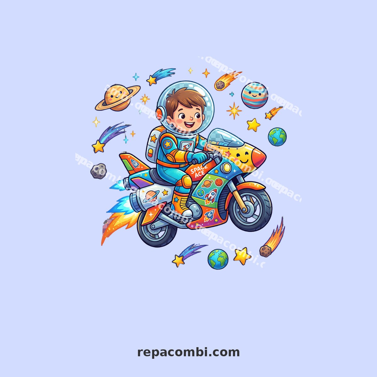 Explorateur Spatial Fusée mockup t-shirt enfant