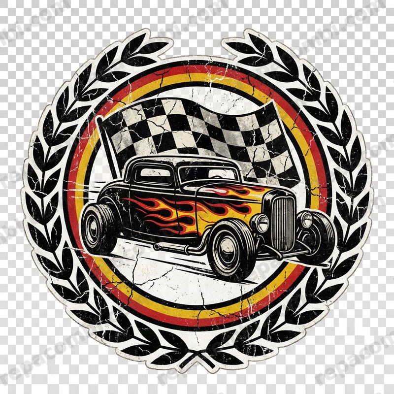 Badge Racing Hotrod Vintage Damier