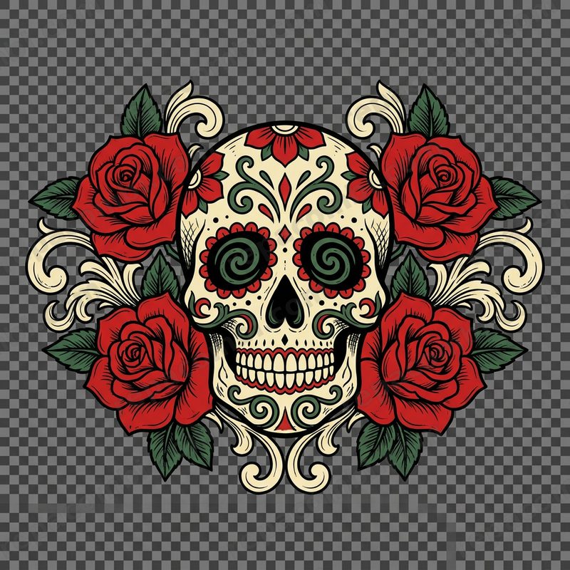 Crane Mexicain Sugar Skull Roses