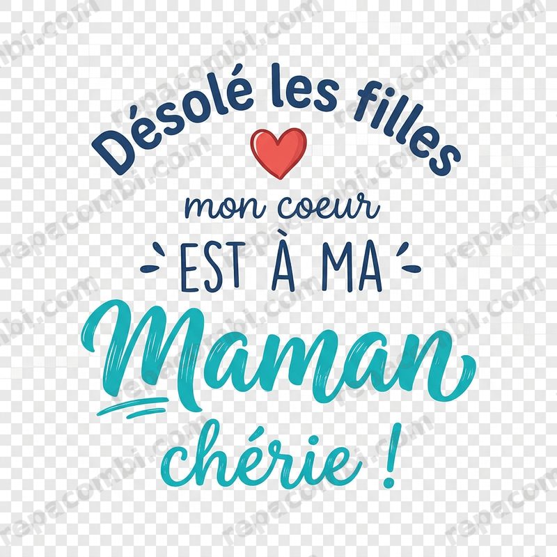 Desole Filles Mon Coeur Maman Cherie