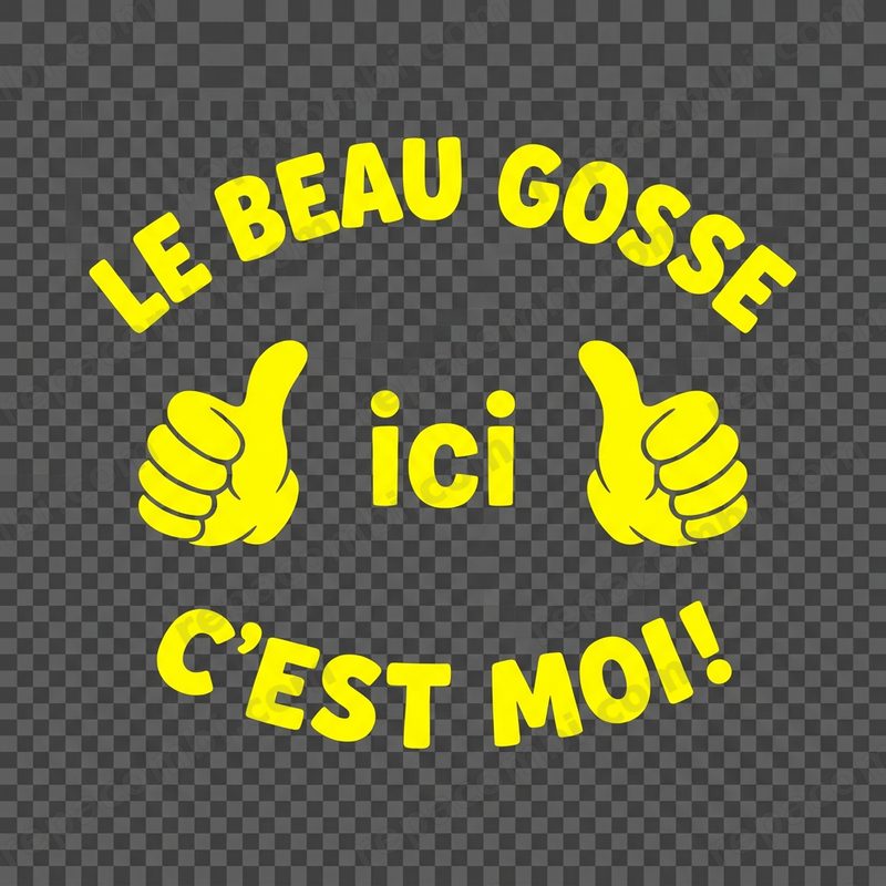 Design textile Le Beau Gosse Ici Cest Moi - film thermocollant