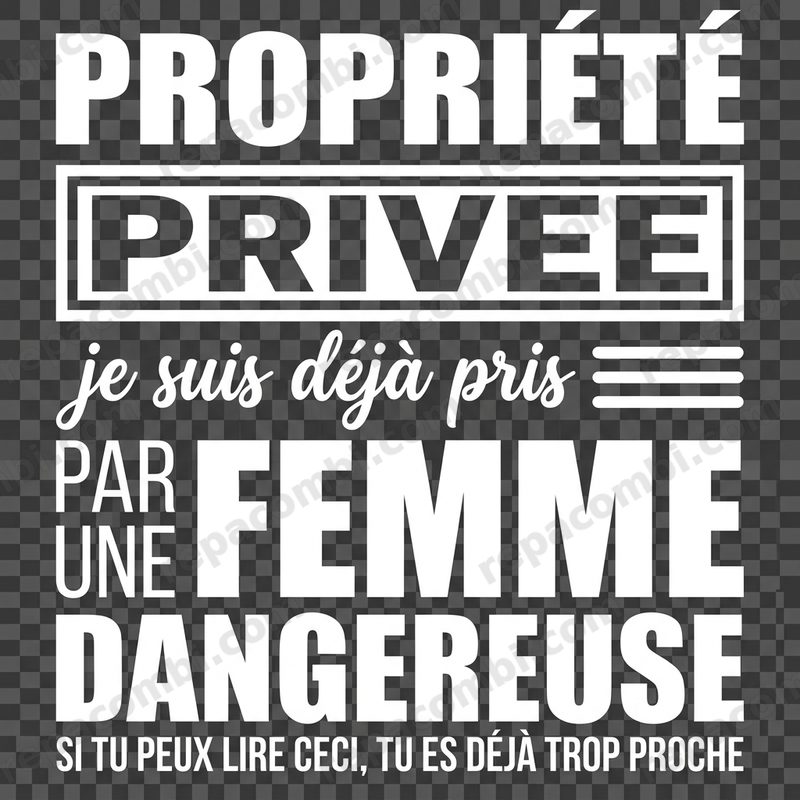 Design textile Propriete Privee Femme Dangereuse - film thermocollant