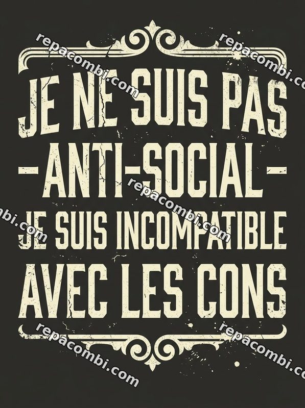Design textile Anti Social Cons - film thermocollant à coller au fer