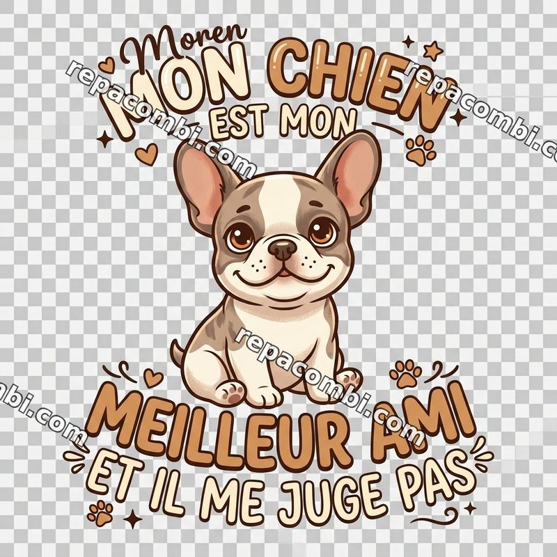 Design textile Chien Juge Pas - film thermocollant à coller au fer