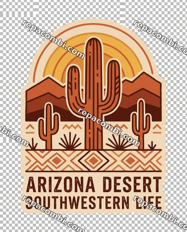Design textile Desert Cactus Southwest - film thermocollant à coller au fer