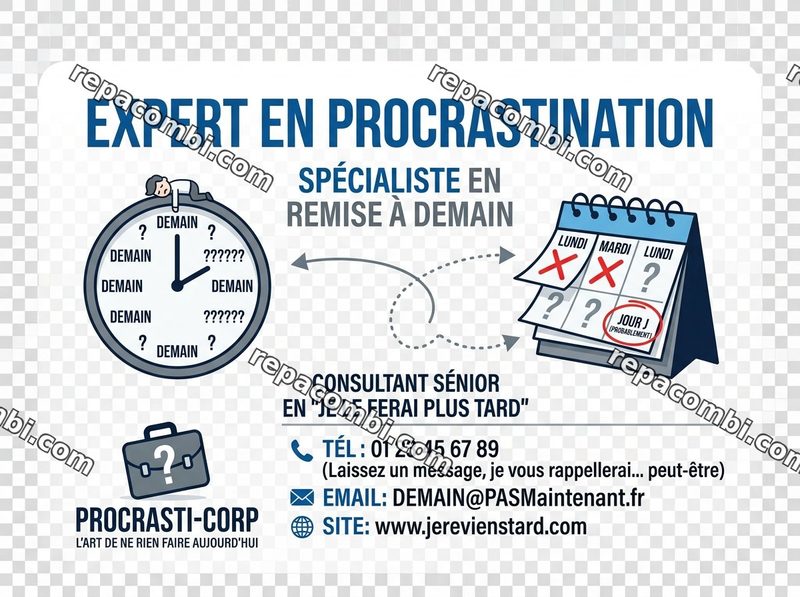 Design textile Expert Procrastination - film thermocollant à coller au fer
