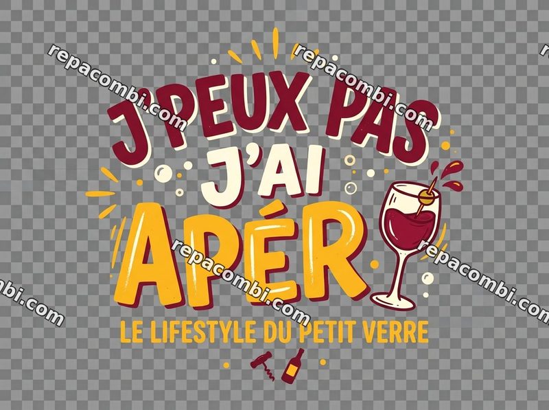 Design textile Jpeux Pas Apero - film thermocollant à coller au fer