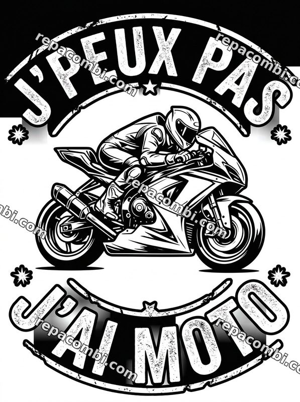 Design textile Jpeux Pas Jai Moto - film thermocollant à coller au fer
