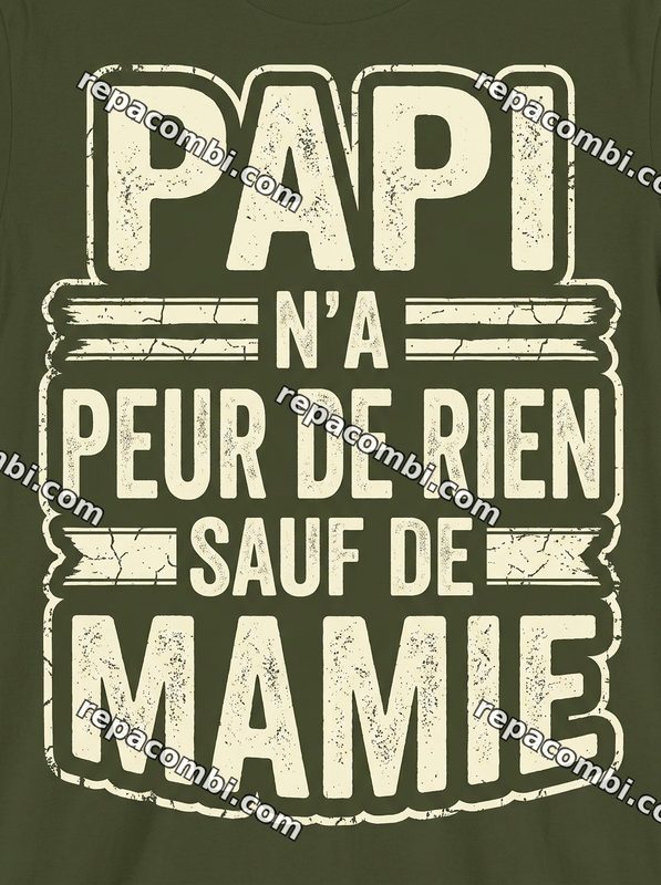 Design textile Papi Peur Mamie - film thermocollant à coller au fer