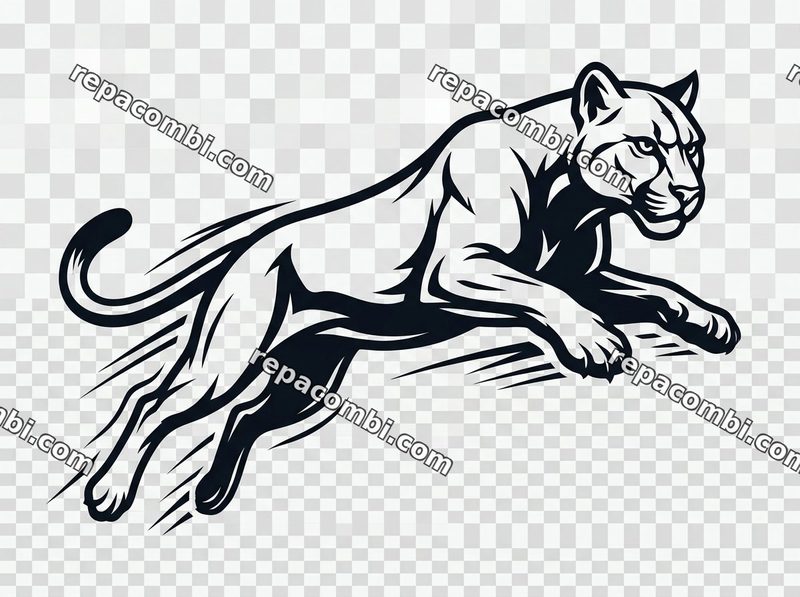 Design textile Puma Leaping Cat - film thermocollant à coller au fer
