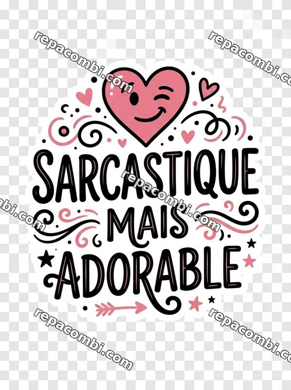 Design textile Sarcastique Adorable - film thermocollant à coller au fer