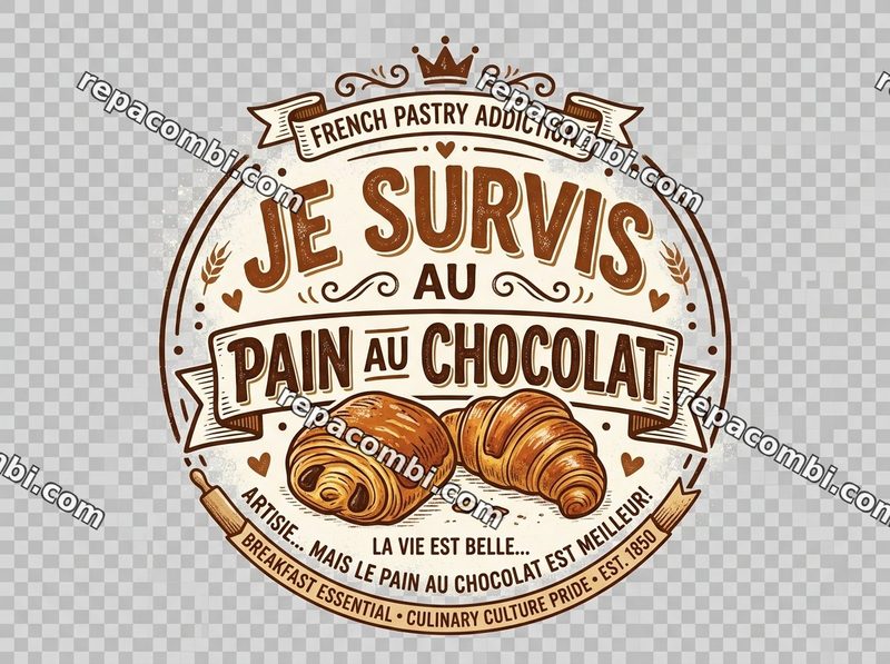 Design textile Survis Pain Chocolat - film thermocollant à coller au fer