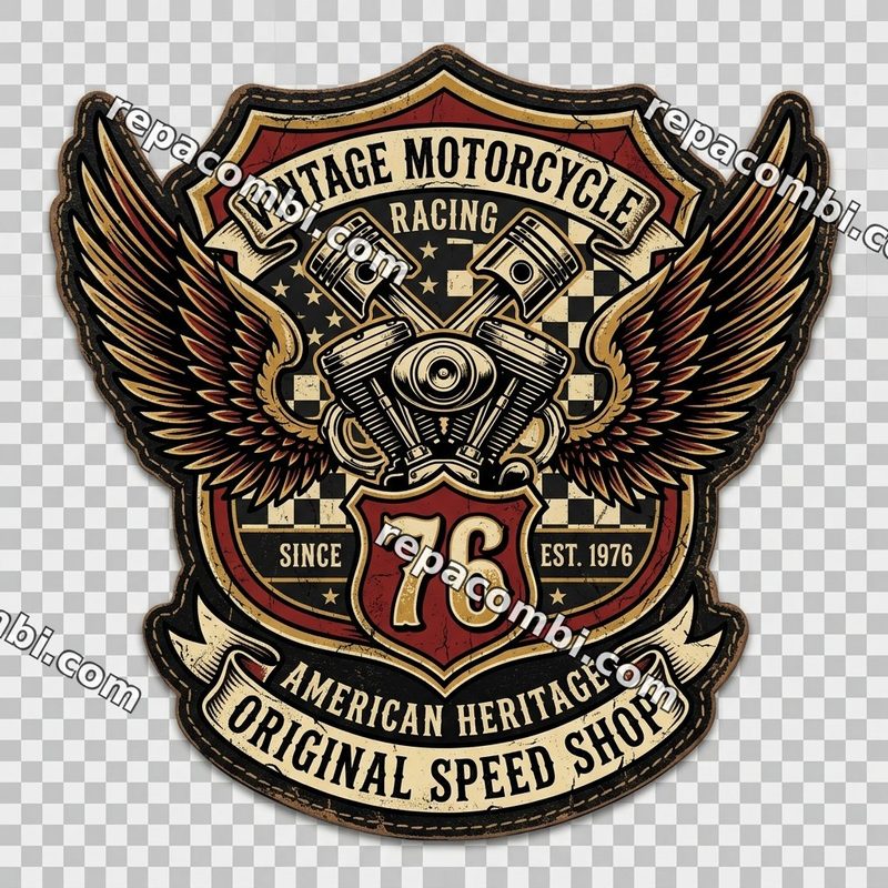 Design textile Vintage Racing Badge - film thermocollant à coller au fer