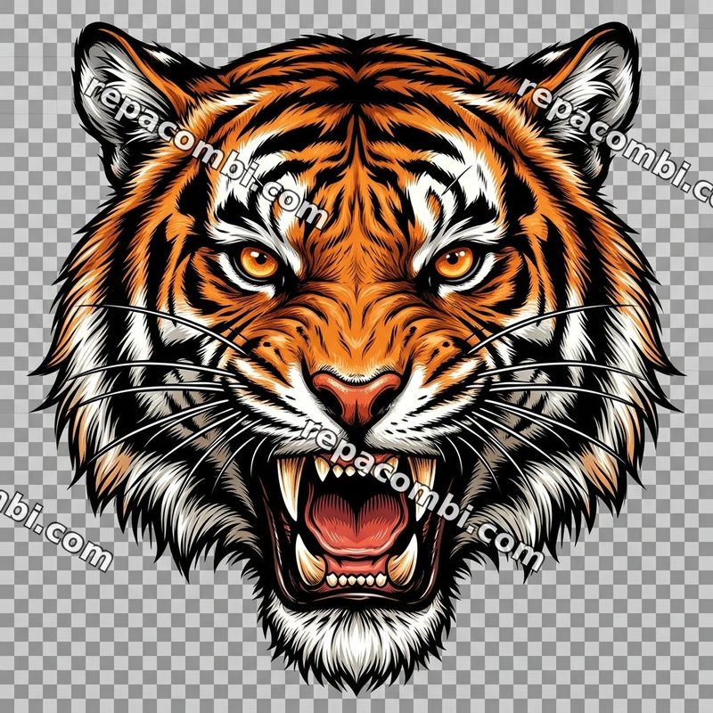 Design textile Wild Tiger Portrait - film thermocollant à coller au fer
