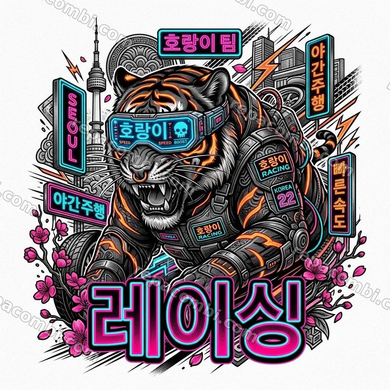 Design textile Hangul Neon Sign - film thermocollant
