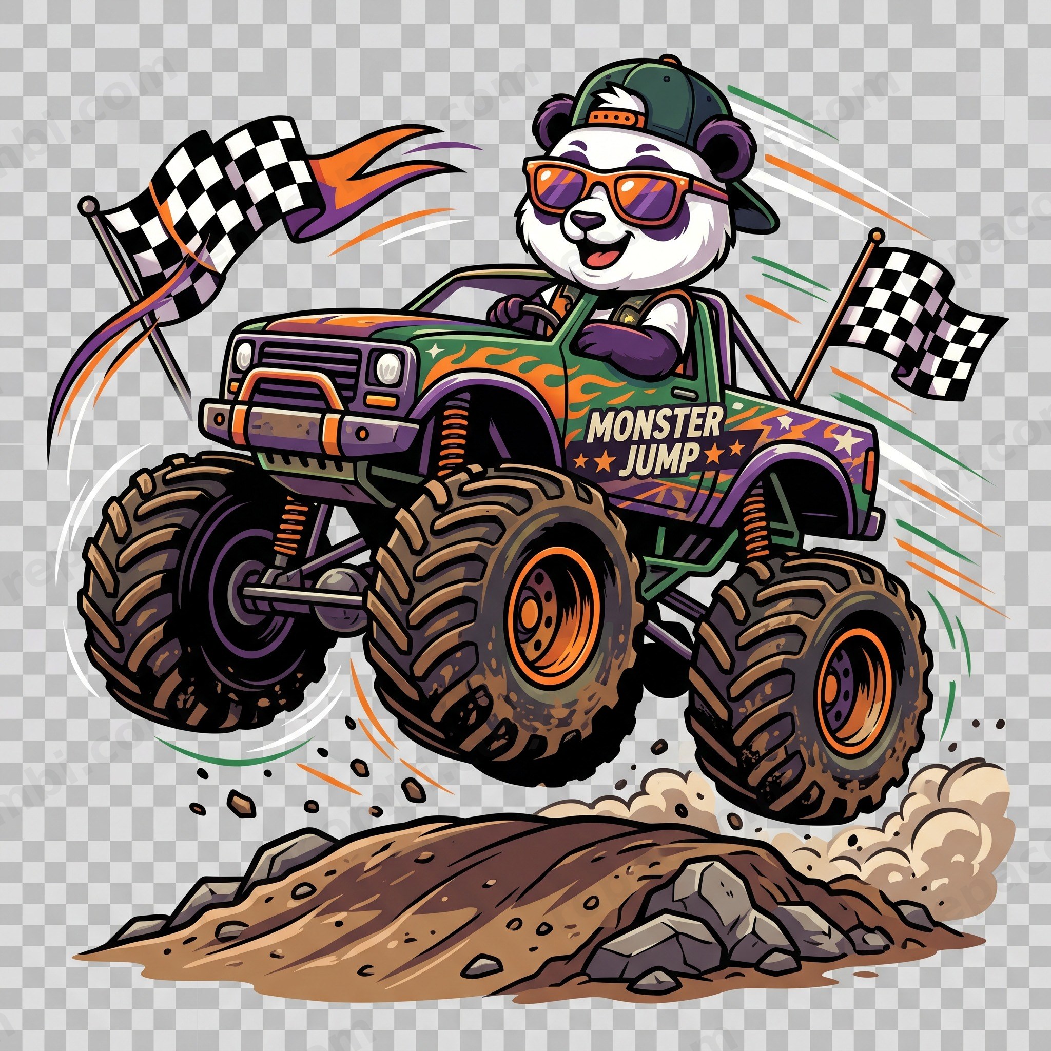 Panda Monster Truck — DTF Mini Bikers