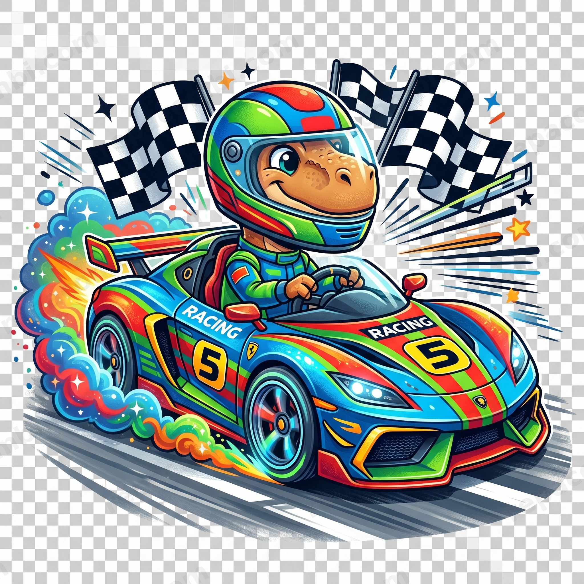 Dinosaur Race Car — DTF Mini Bikers
