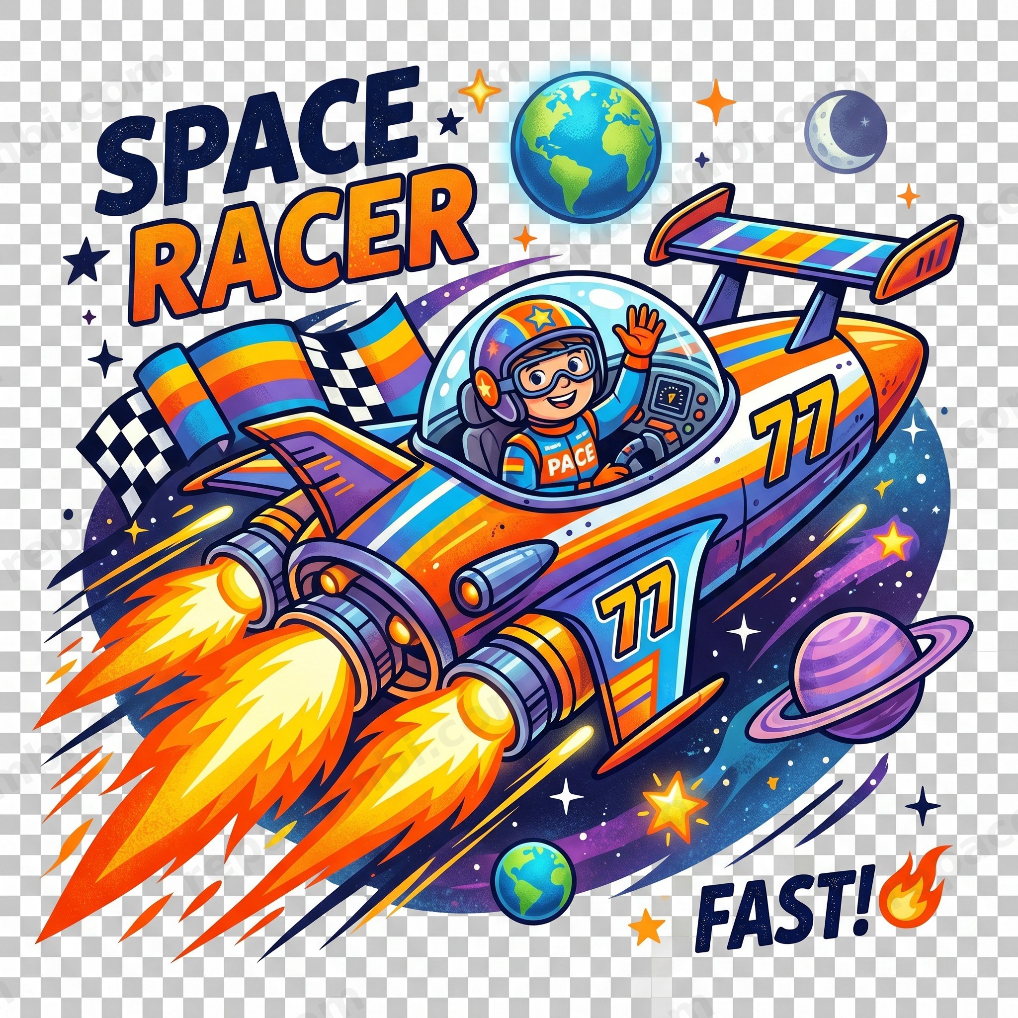 Rocket Space Racer — DTF Mini Bikers