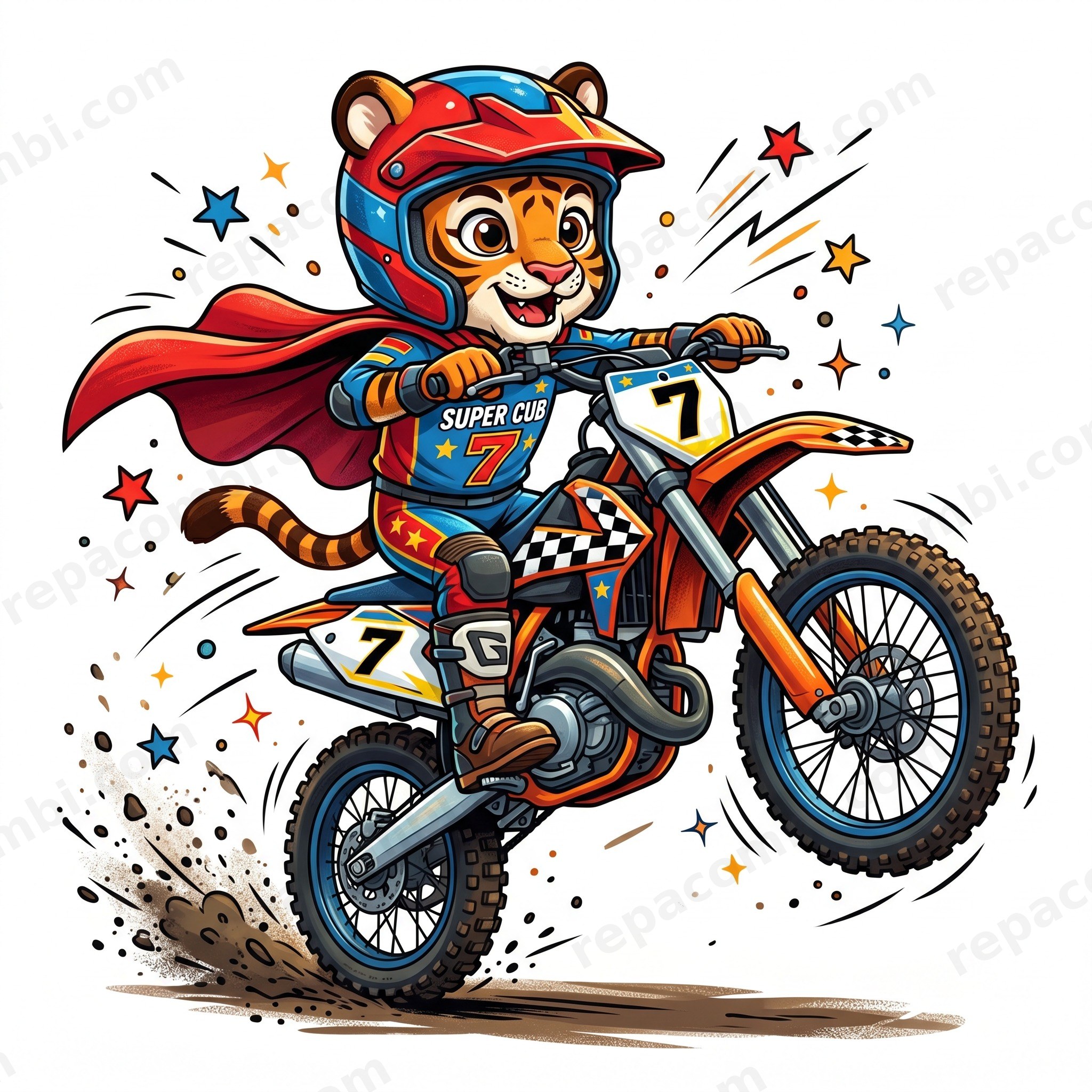 Tiger Motocross Hero — DTF Mini Bikers