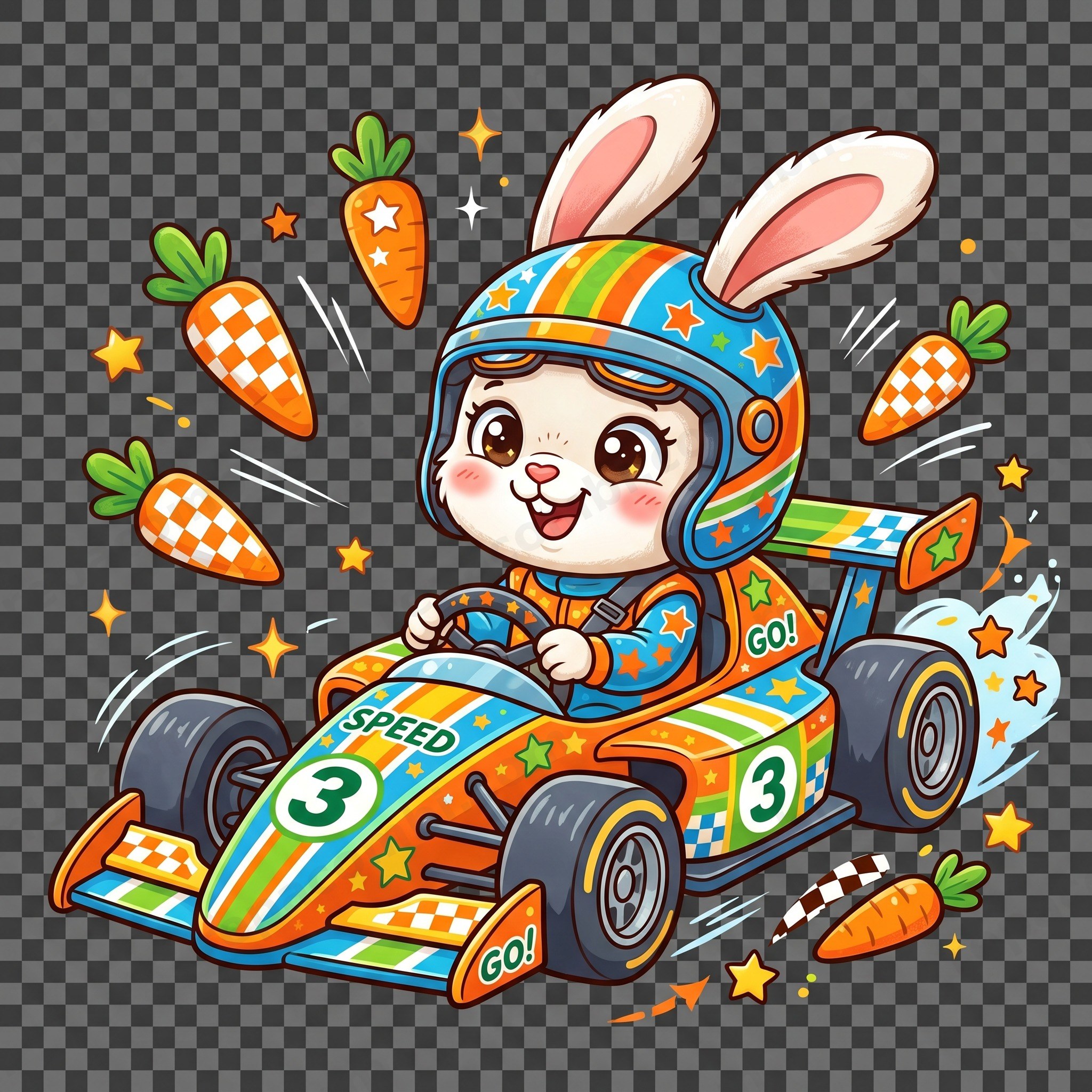 Bunny Formula Racer — DTF Mini Bikers