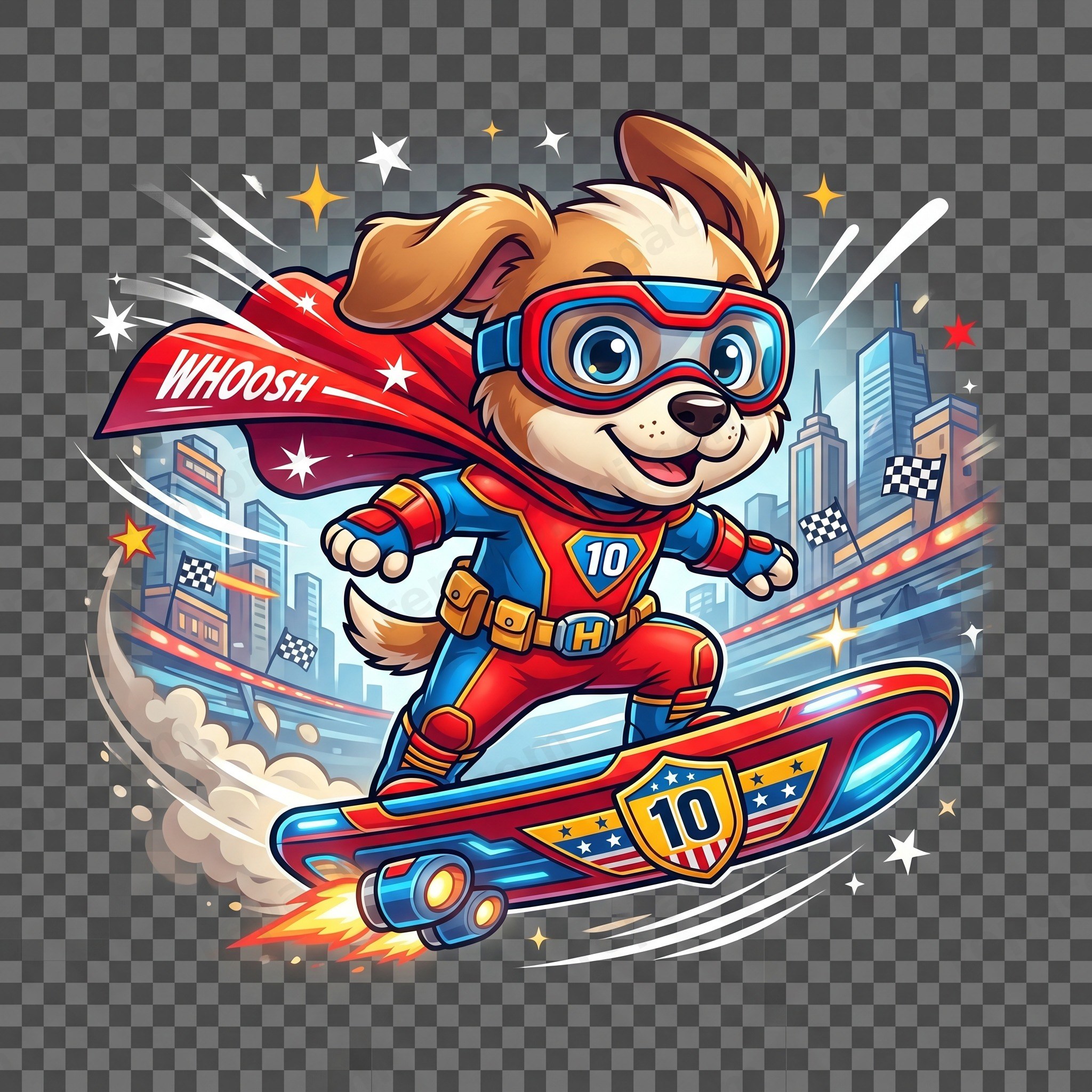 Puppy Hover Board Hero — DTF Mini Bikers