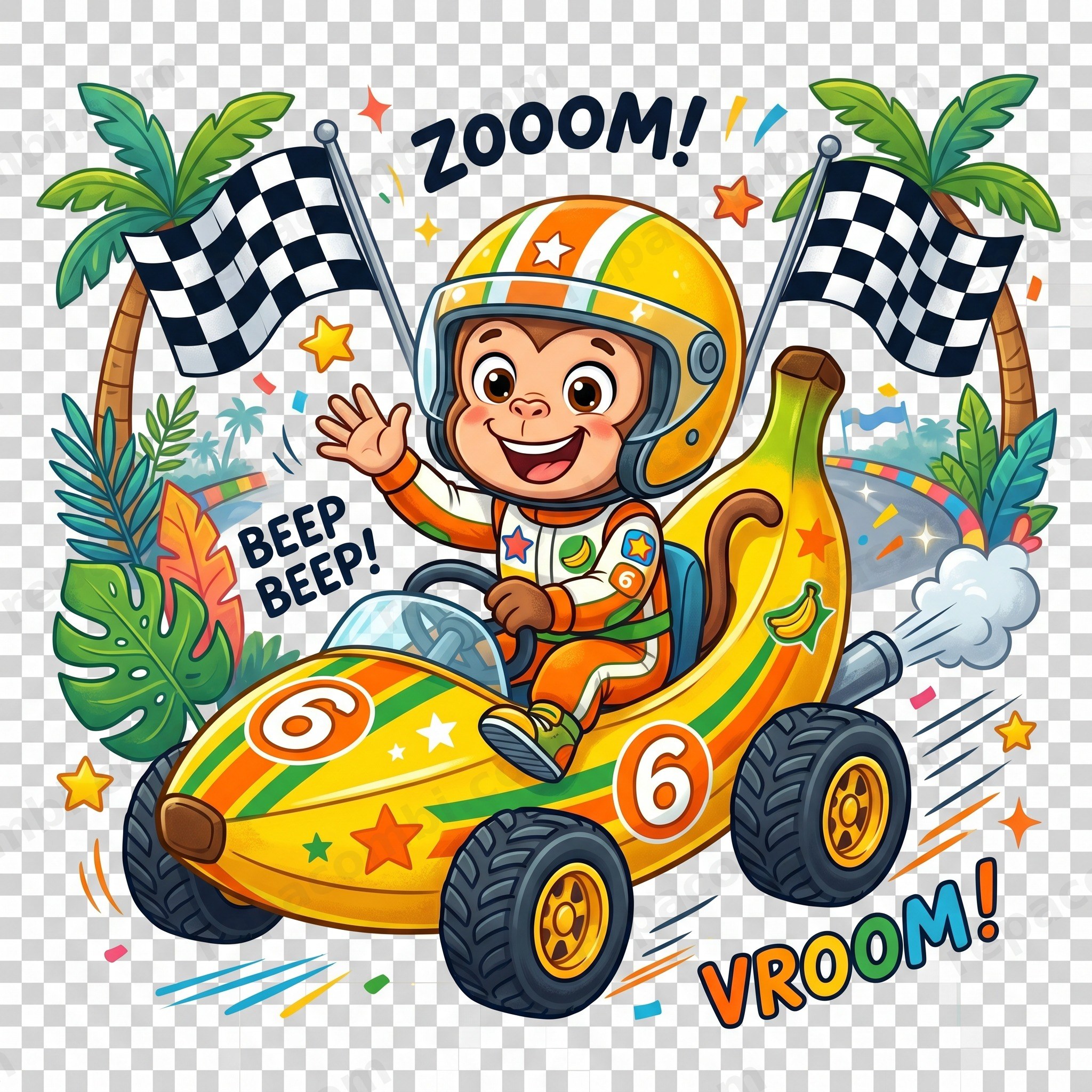Monkey Banana Car — DTF Mini Bikers