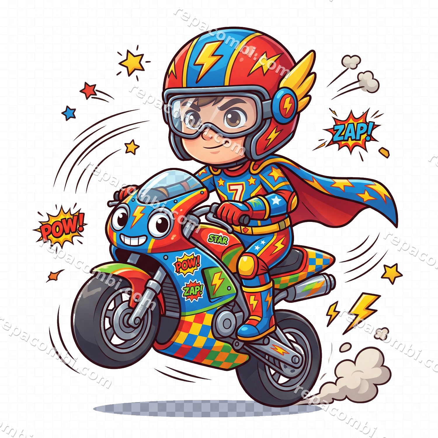 Superhero Mini Racer — DTF Mini Bikers