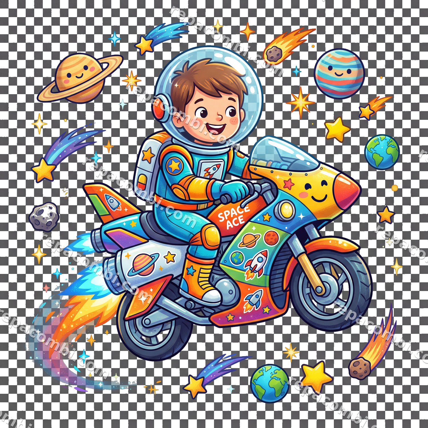 Space Explorer Rocket — DTF Mini Bikers