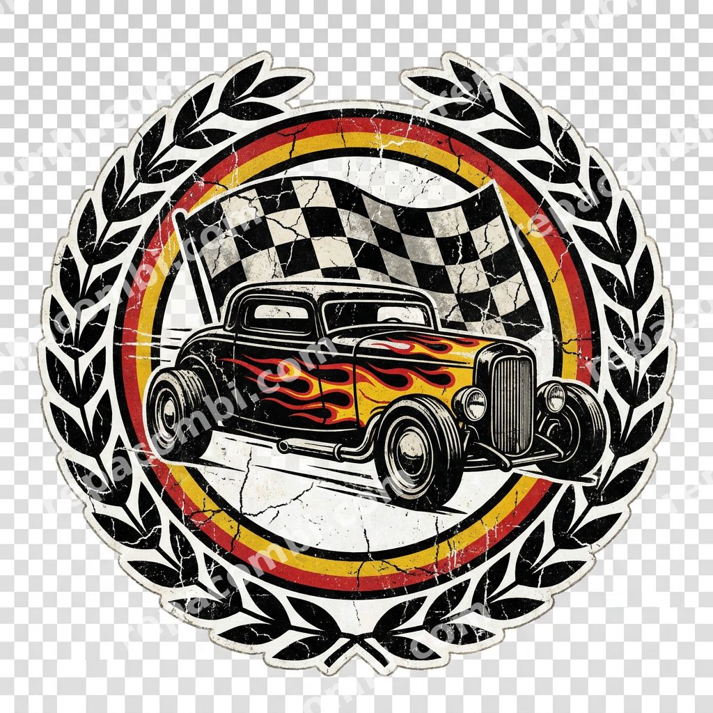 Badge Racing Hotrod Damier Badge Racing Hotrod Damier — Badge racing hotrod damier vintage, vibe garage an