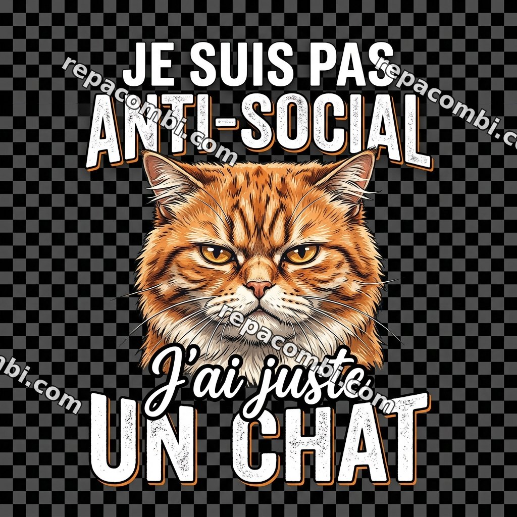 Chat Anti Social Chat Anti Social — Chat blasé anti-social, illustration cartoon
