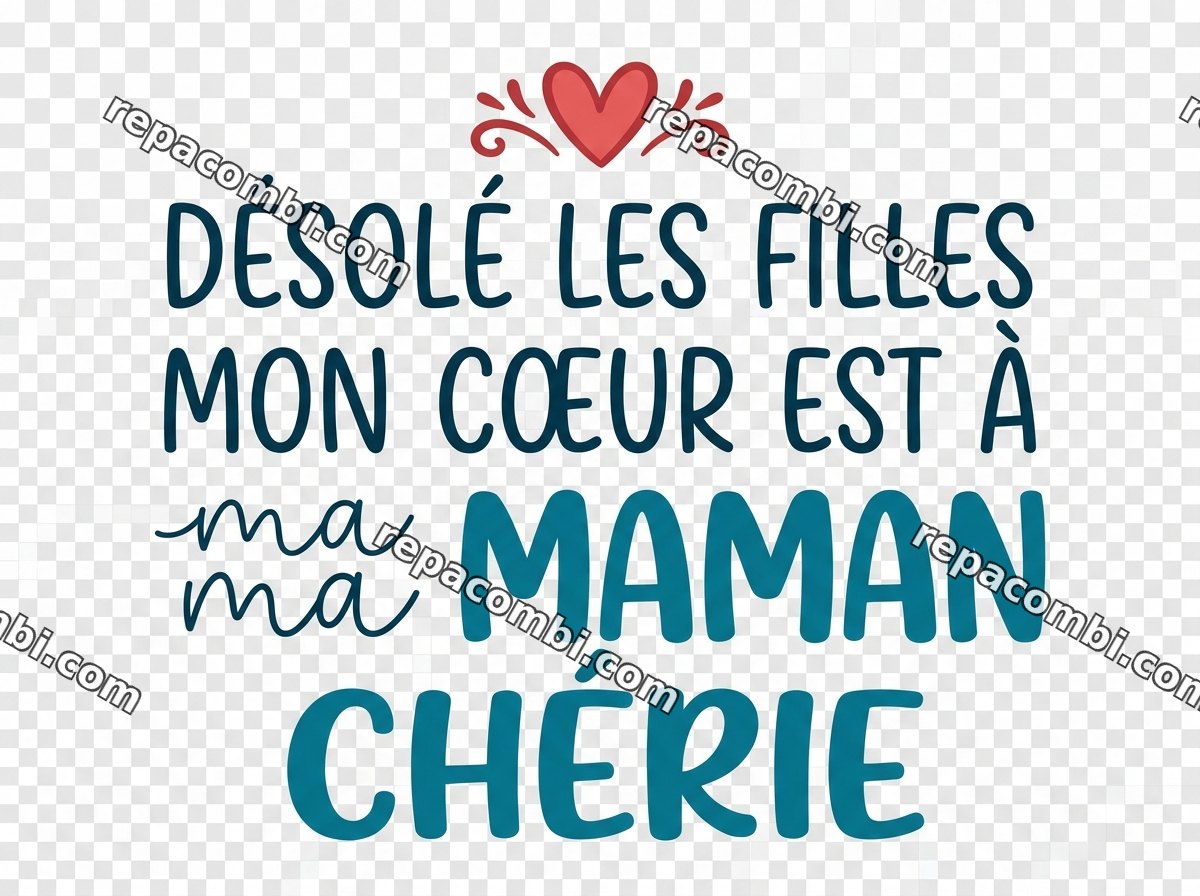 Cœur Maman Chérie Cœur Maman Chérie — Cœur ‘Maman chérie’ floral aquarelle
