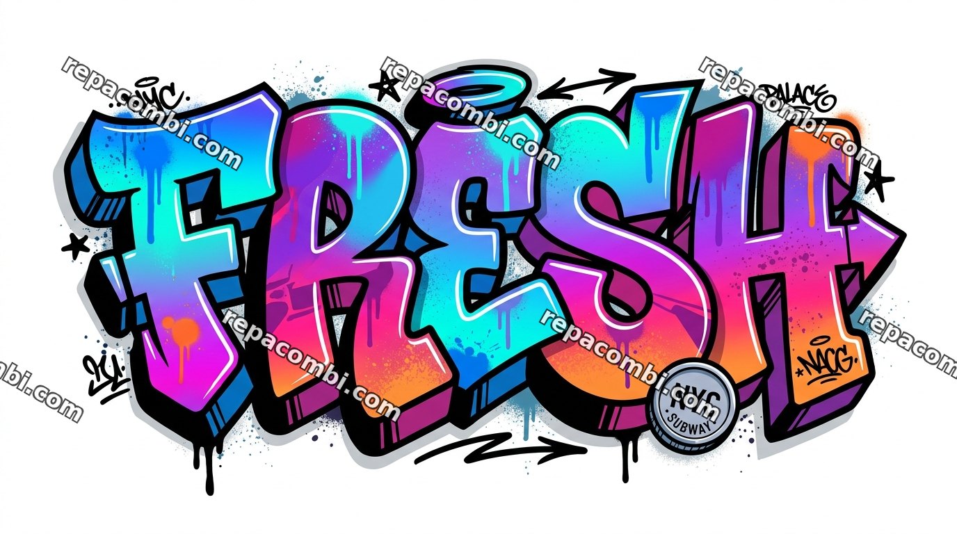 Graffiti Fresh Typography Graffiti Fresh Typography — Typo graffiti fresh, bombe et drips