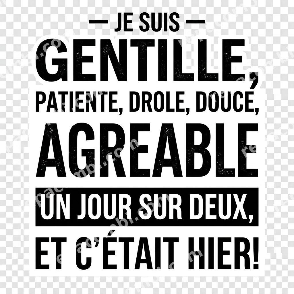 Gentille Un Jour Sur Deux Gentille Un Jour Sur Deux — 'Gentille un jour sur deux' liste sarcastique